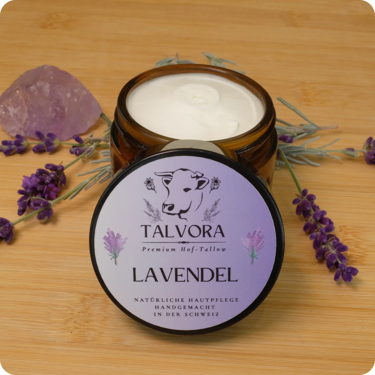 Lavendel Tallow Glas offen